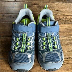 Merrell Kids Hiking Shoes in Blue and Neon Green